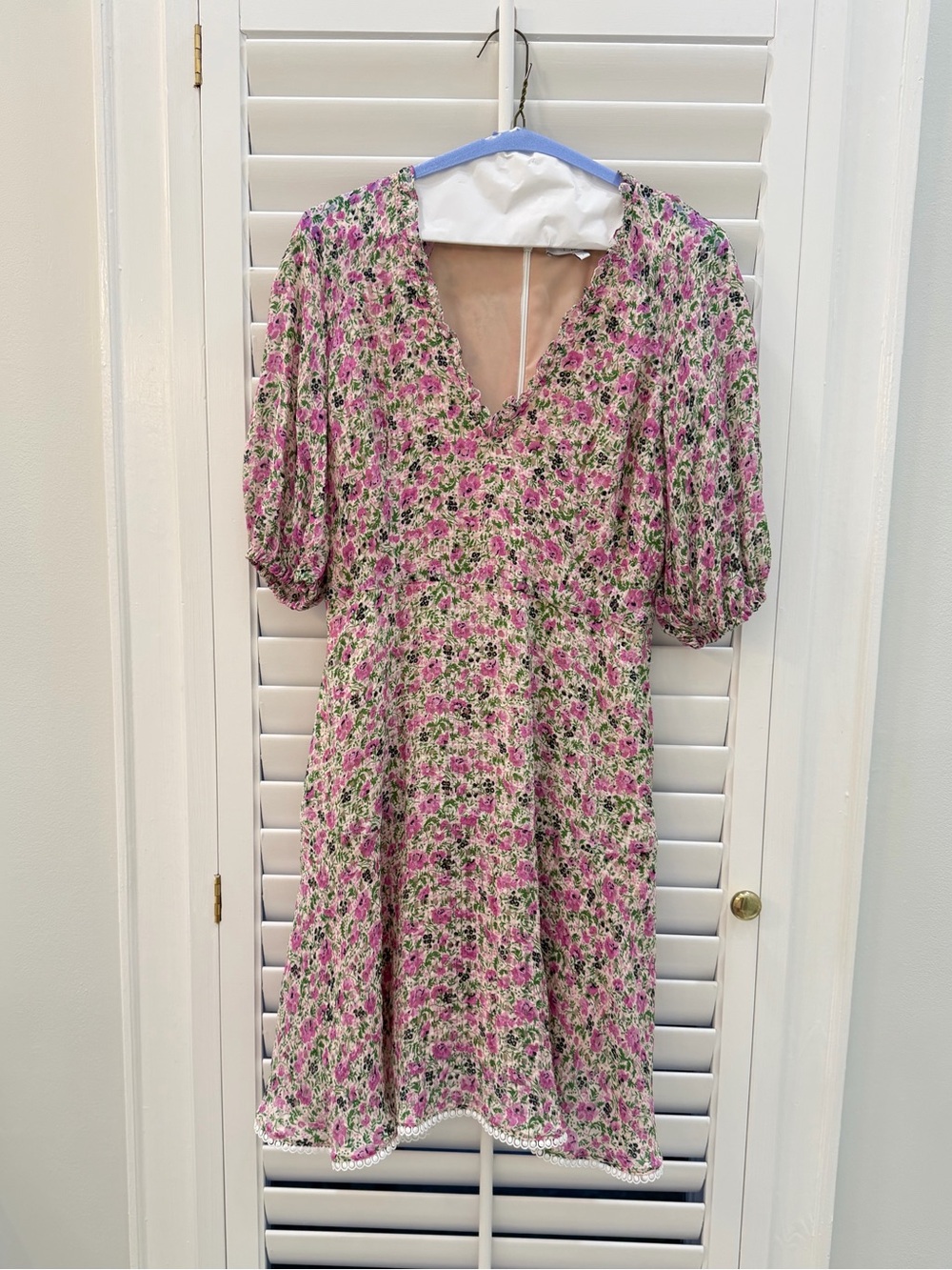 Pearl by Lela Rose Floral Puff Sleeve Mini Dress Size 2